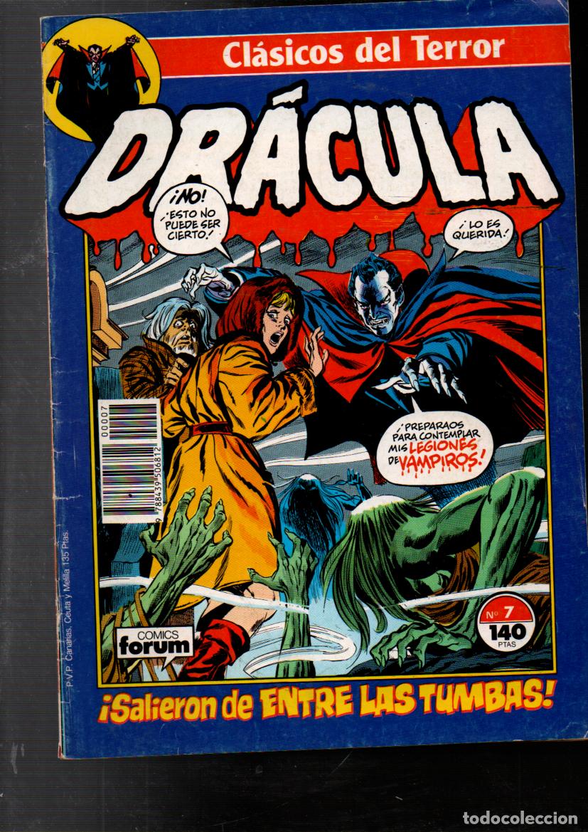 C&oacute;mics: CLASICOS DEL TERROR. DRACULA, N&ordm; 7. COMICS FORUM. PLANETA 1988 - Foto 1