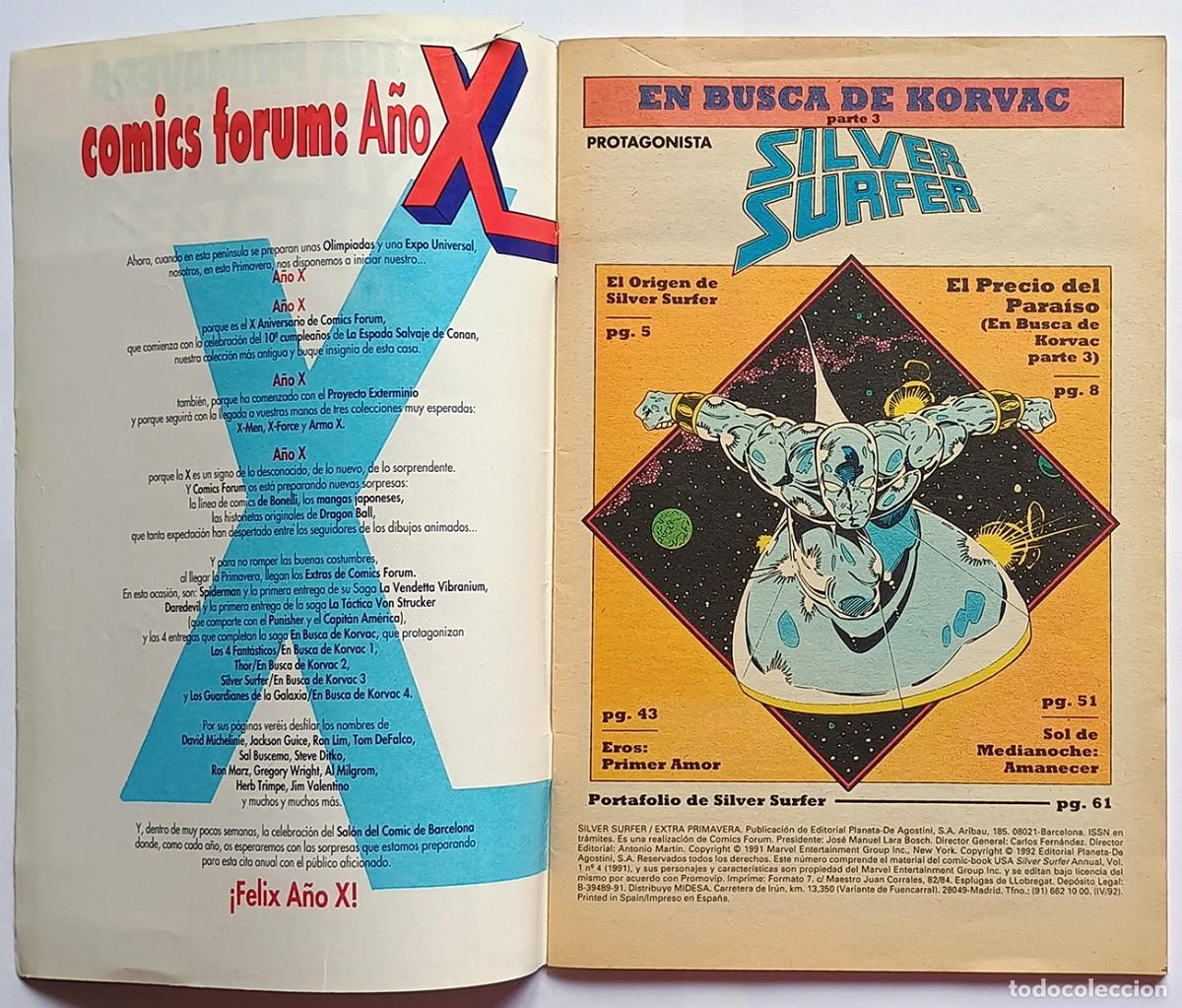 C&oacute;mics: Extra Primavera / Silver Surfer / Marvel / Forum 1992 (Ron Marz & Ron Lim) - Foto 3