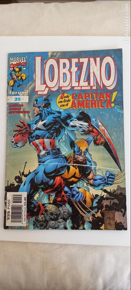 C&oacute;mics: LOBEZNO CODO A CODO CON EL CAPITAN AMERICA. VOL. II. N&ordm; 35. 1999. MARVEL COMICS. FORUM - Foto 1