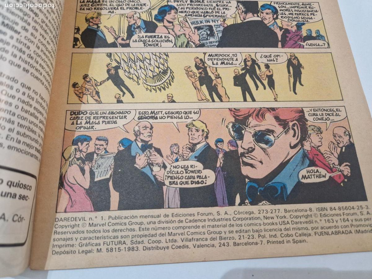 C&oacute;mics: ANTIGUO COMIC FORUM DAREDEVIL DAN DEFENSOR N&ordm; 1 Y EL GRITO PADRE 1983 MARVEL - Foto 2