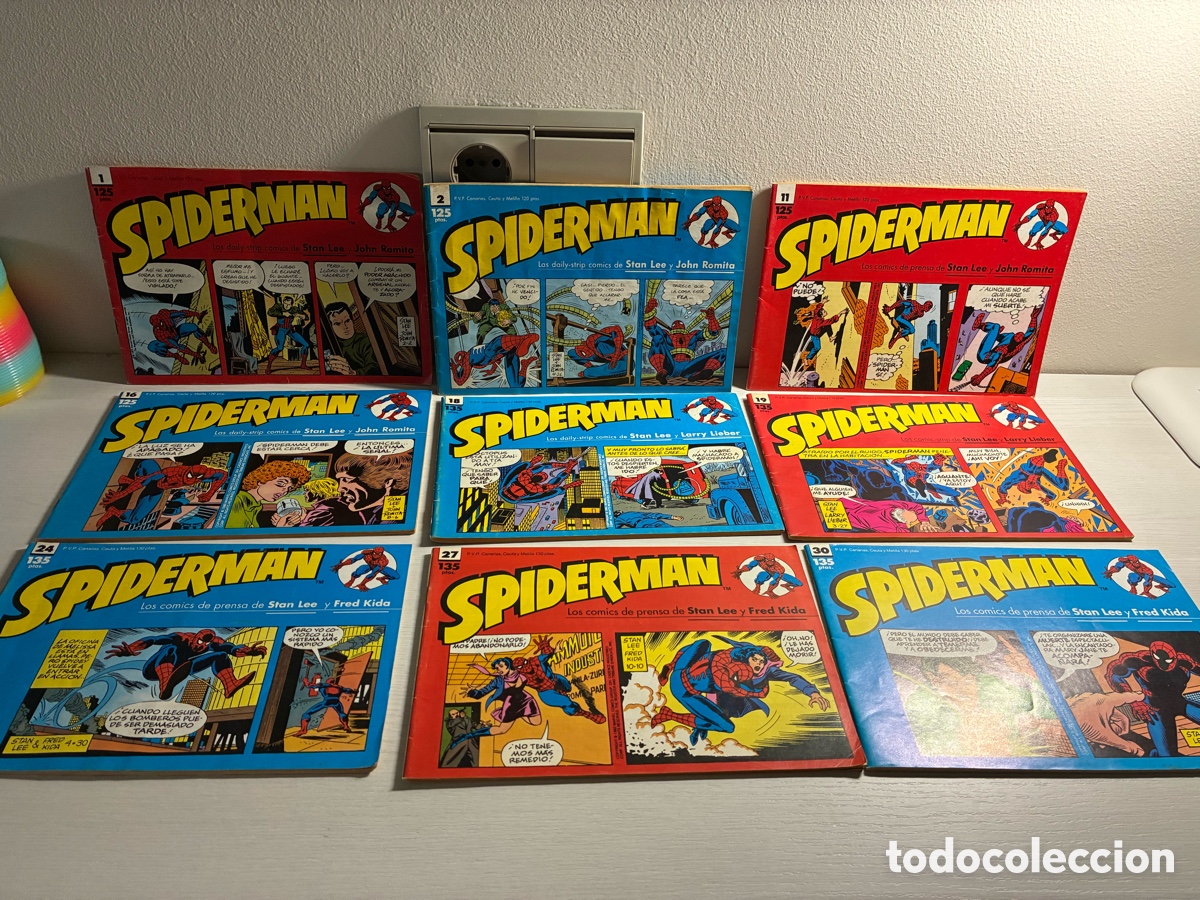 C&oacute;mics: Lote 9 tiras de prensa Spiderman - Foto 1