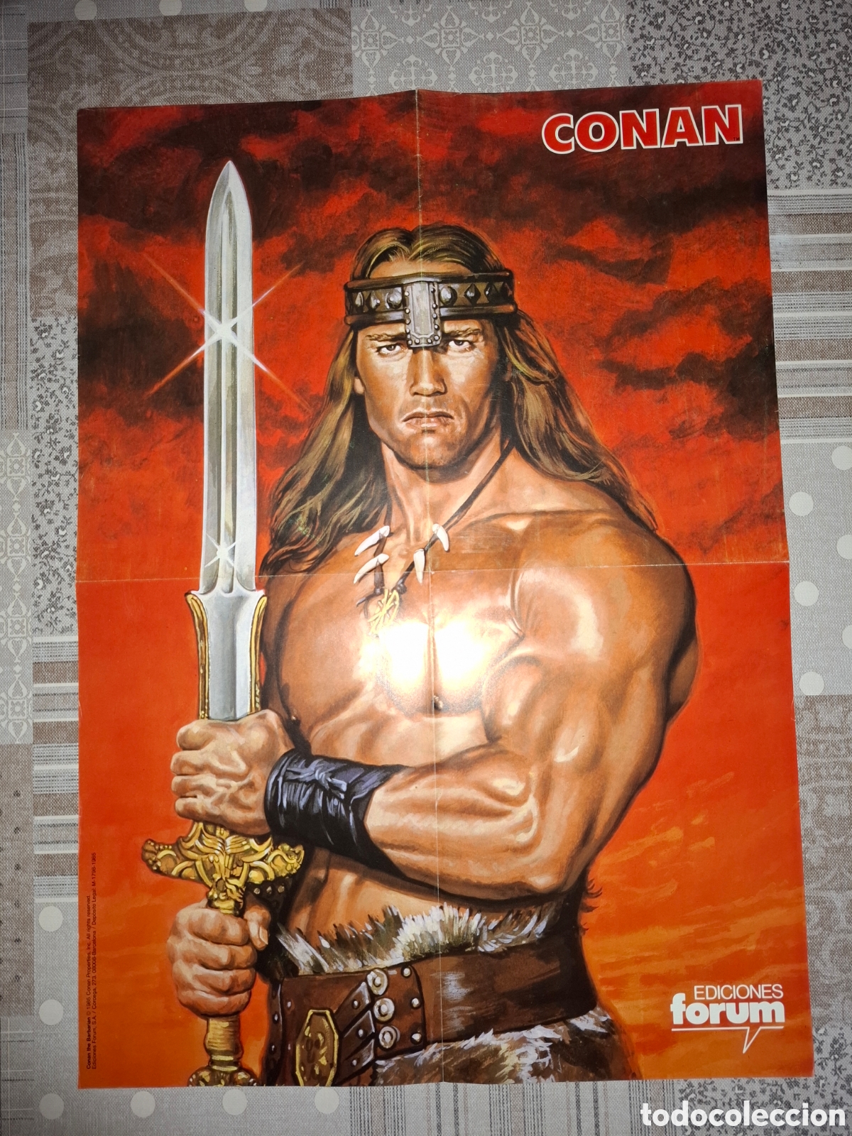 C&oacute;mics: P&oacute;ster de Conan de 1985 que ven&iacute;a dentro del c&oacute;mic de la pel&iacute;cula - Foto 1