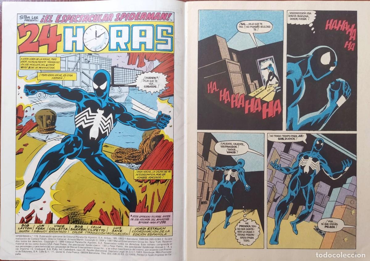 C&oacute;mics: Spiderman Vol. 1 n&ordm; 178 - 24 Horas - Comics Forum - 1989 - Foto 2