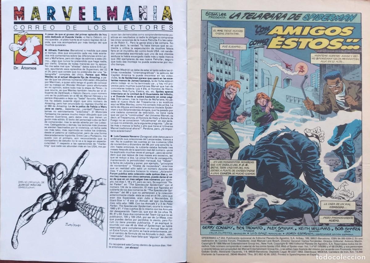 C&oacute;mics: Spiderman Vol. 1 n&ordm; 252 - Territorio De L&aacute;pida - Comics Forum - 1992 - Foto 2