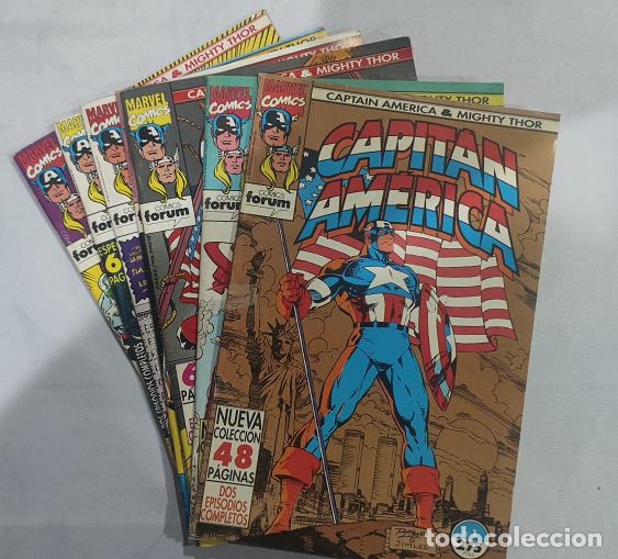 C&oacute;mics: Capit&aacute;n Am&eacute;rica y Thor 1-6 y 12. Ediciones Forum. 1993 - Foto 1