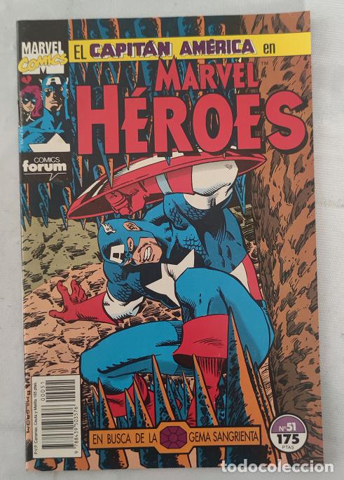 C&oacute;mics: Marvel H&eacute;roes 51. Capit&aacute;n Am&eacute;rica. Comics Forum 1989 - Foto 1