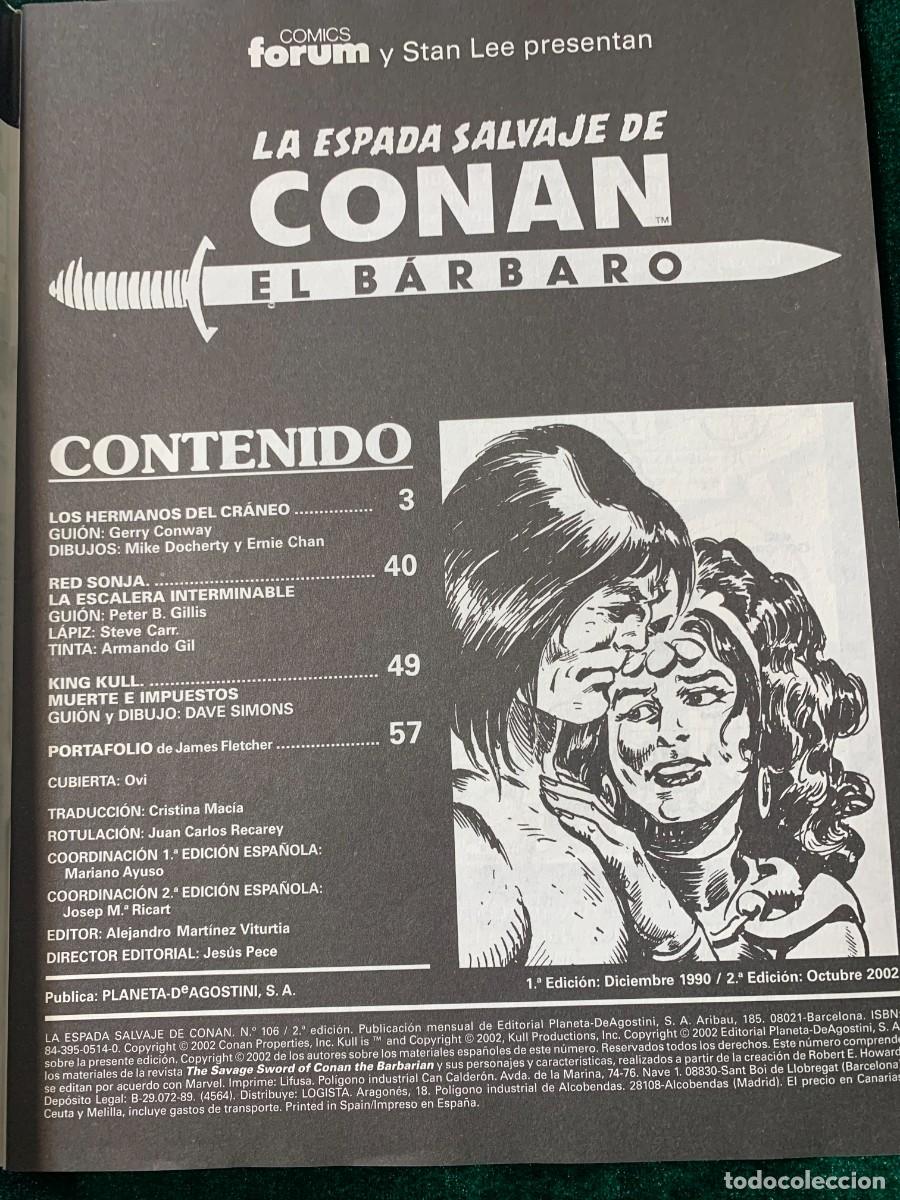 C&oacute;mics: COMICS; &laquo; LA ESPADA SALVAJE DE CONAN N&ordm; 106 &raquo; SERIE ORO - Foto 3