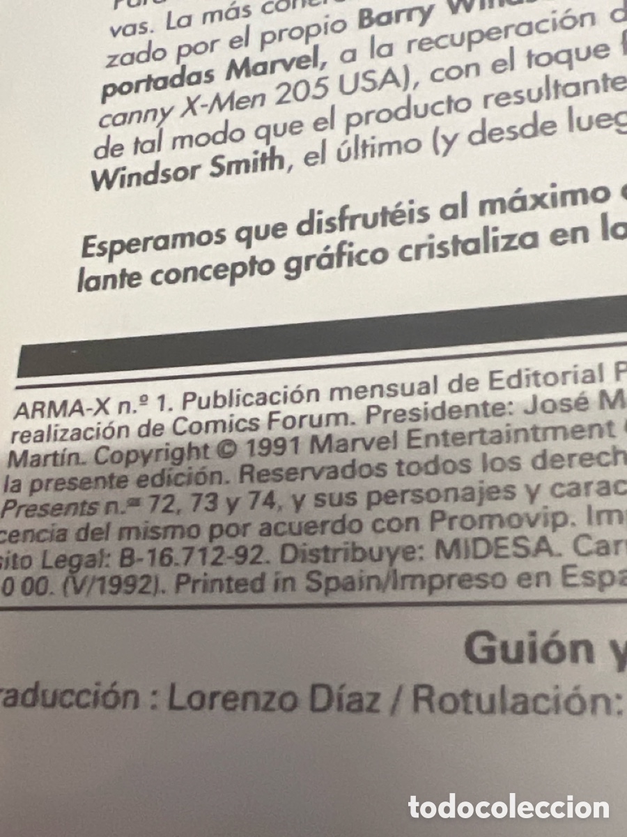 C&oacute;mics: T1/C2/28. C&Oacute;MIC- Arma X volumen 1 numero 1 - Foto 3