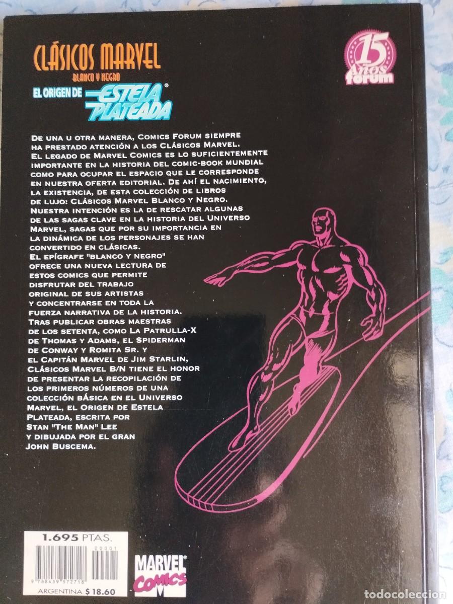 C&oacute;mics: EL ORIGEN DE ESTELA PLATEADA CL&Aacute;SICOS MARVEL Blanco y Negro - Foto 2
