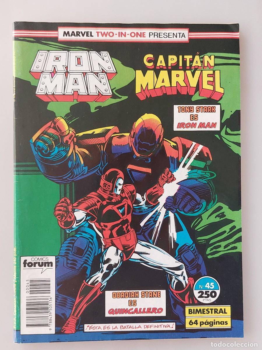 C&oacute;mics: IRON MAN & CAPIT&Aacute;N MARVEL - NUMERO 45 - MARVEL TWO-IN-ONE: EDICIONES F&Oacute;RUM (1989) - Foto 1
