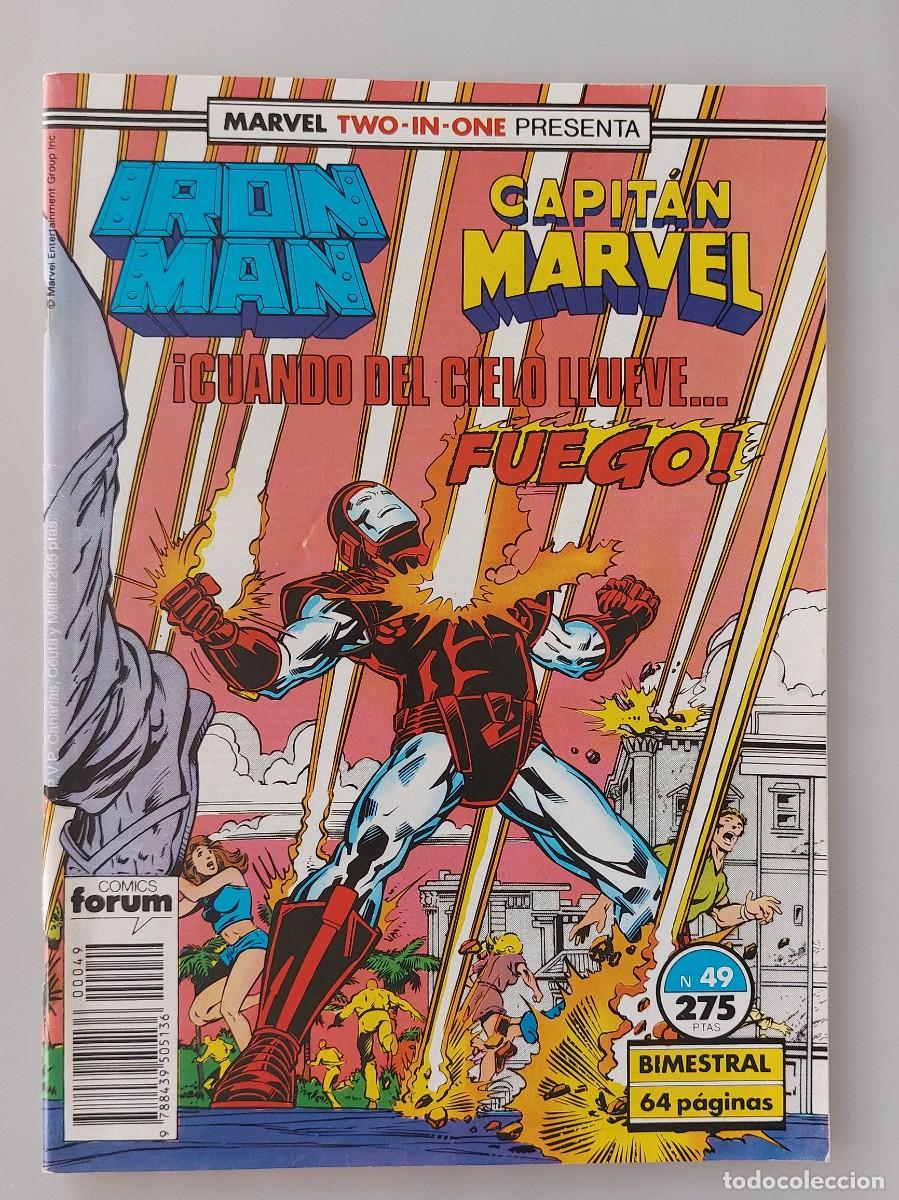 C&oacute;mics: IRON MAN & CAPIT&Aacute;N MARVEL - NUMERO 49 - MARVEL TWO-IN-ONE: EDICIONES F&Oacute;RUM (1989) - Foto 1