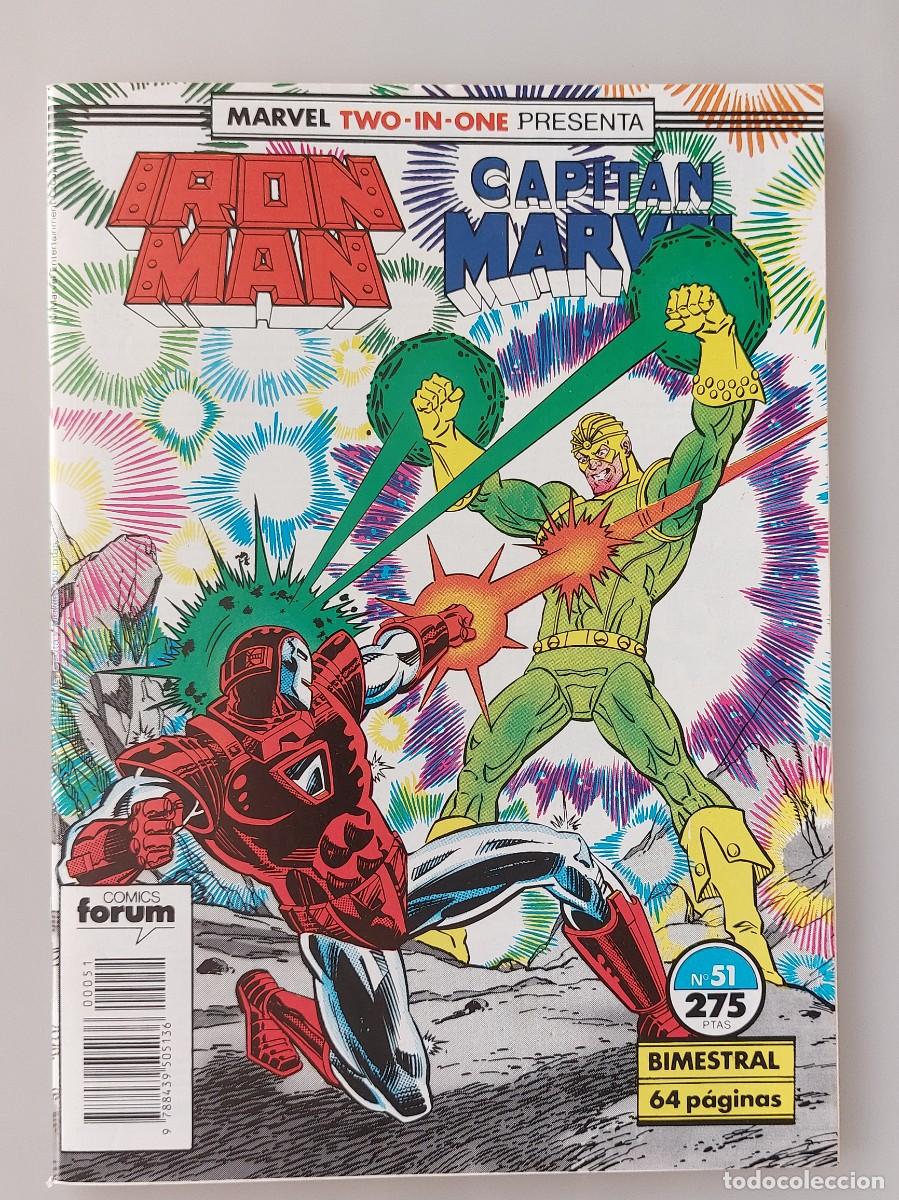 C&oacute;mics: IRON MAN & CAPIT&Aacute;N MARVEL - NUMERO 51 - MARVEL TWO-IN-ONE: EDICIONES F&Oacute;RUM (1989) - Foto 1