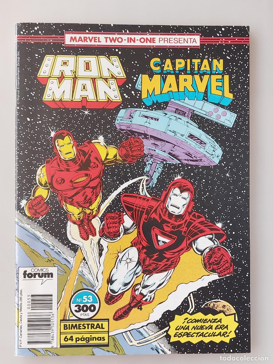 C&oacute;mics: IRON MAN & CAPIT&Aacute;N MARVEL - NUMERO 53 - MARVEL TWO-IN-ONE: EDICIONES F&Oacute;RUM (1989) - Foto 1