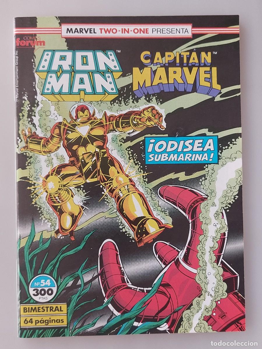 C&oacute;mics: IRON MAN & CAPIT&Aacute;N MARVEL - NUMERO 54 - MARVEL TWO-IN-ONE: EDICIONES F&Oacute;RUM (1989) - Foto 1