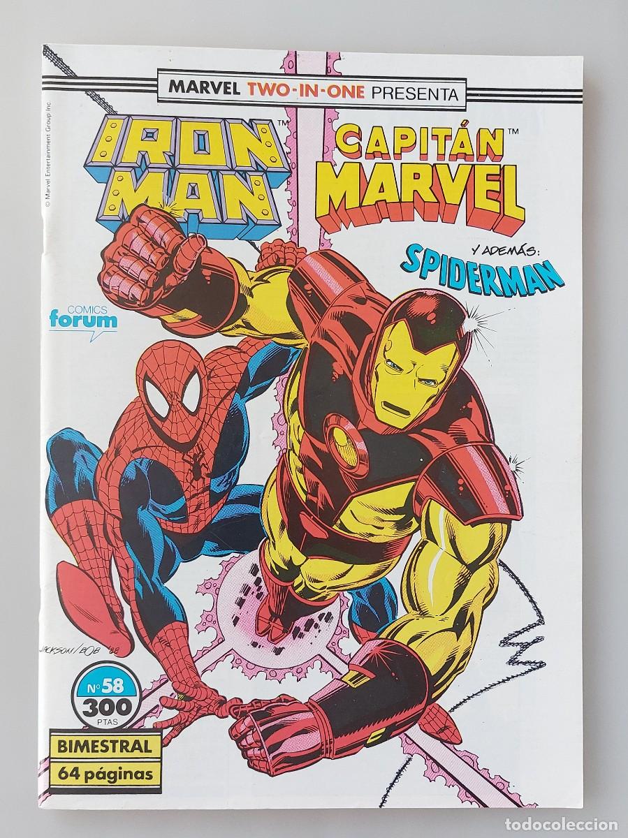 C&oacute;mics: IRON MAN & CAPIT&Aacute;N MARVEL - NUMERO 58 - MARVEL TWO-IN-ONE: EDICIONES F&Oacute;RUM (1989) - Foto 1