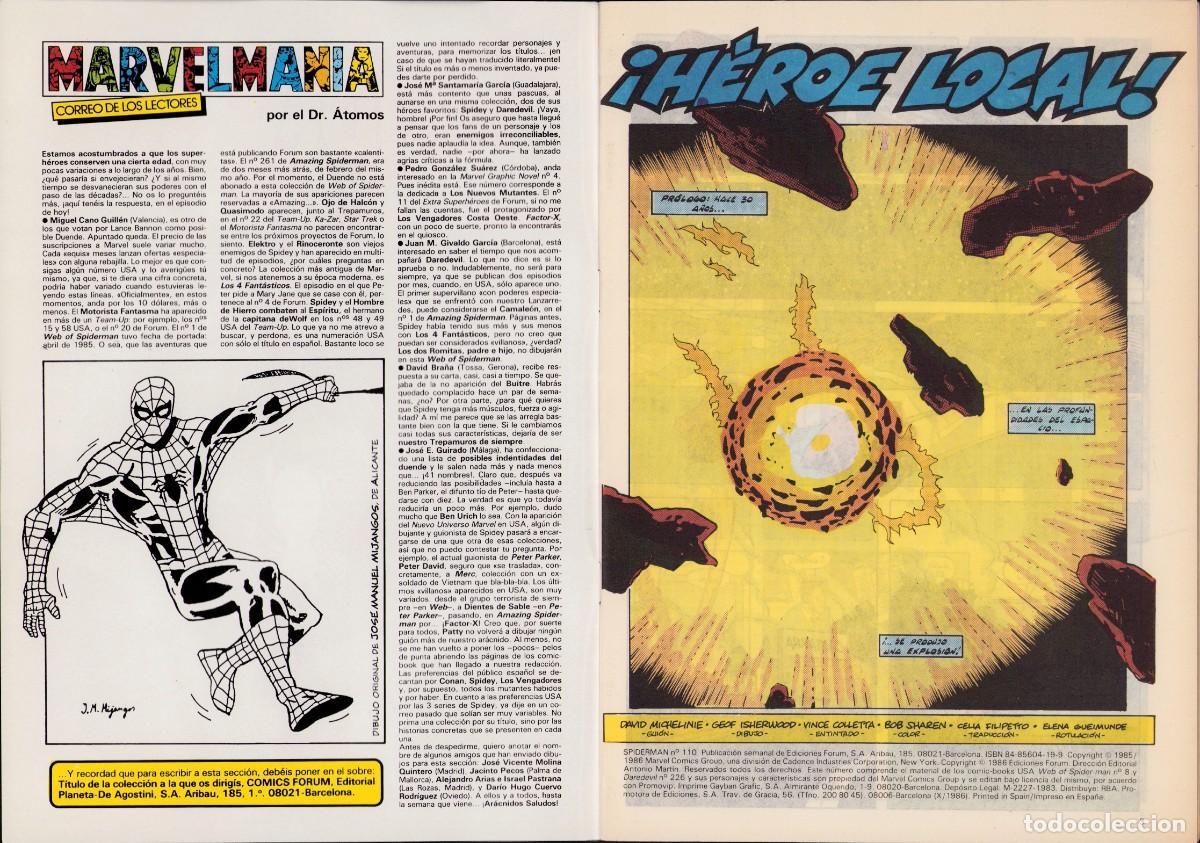 C&oacute;mics: Spiderman Vol. 1 N&ordm; 110 - C&oacute;mics Forum 1986 - Foto 2