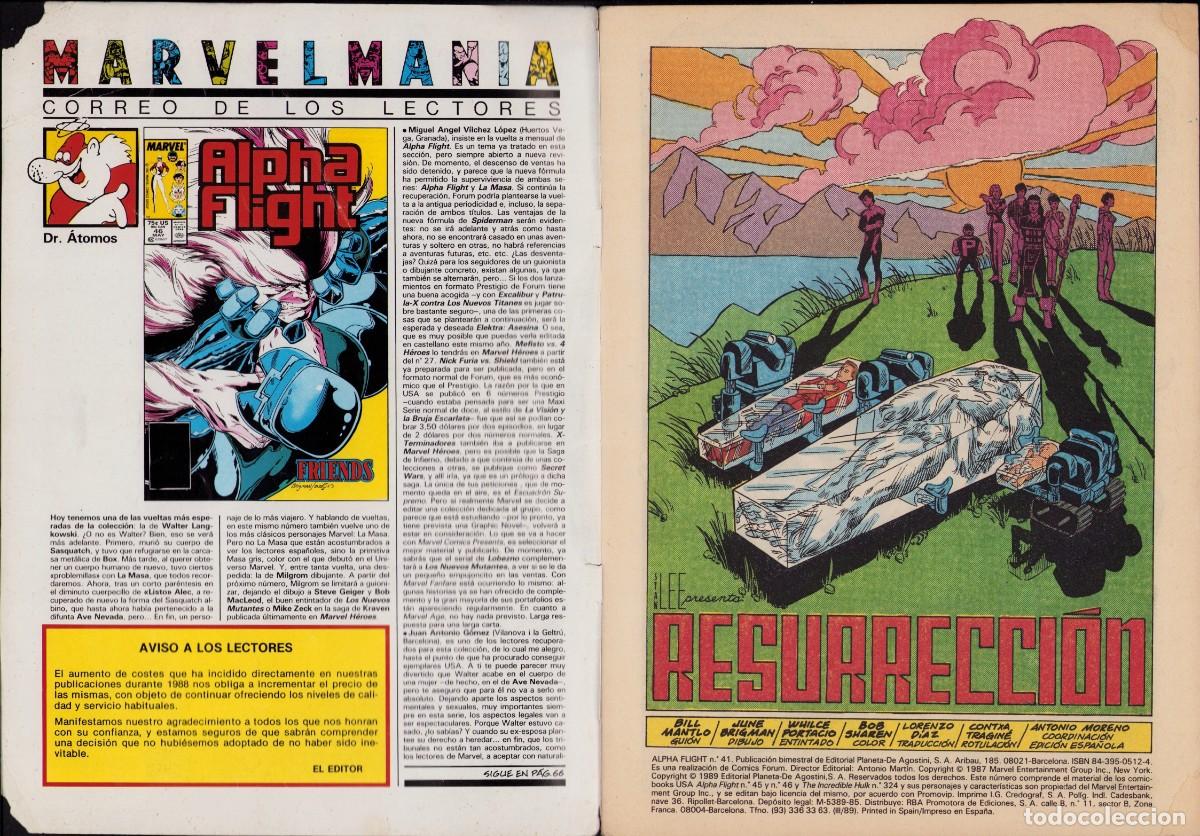C&oacute;mics: Marvel Two-In-One N&ordm; 41 Presenta: Alpha Flight y La Masa - Comics Forum 1989 - Foto 2