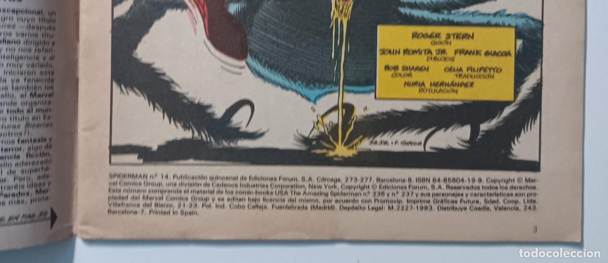 C&oacute;mics: COMIC SPIDERMAN NUMERO 14 VOL 1 FORUM A&Ntilde;O 1983 - Foto 3