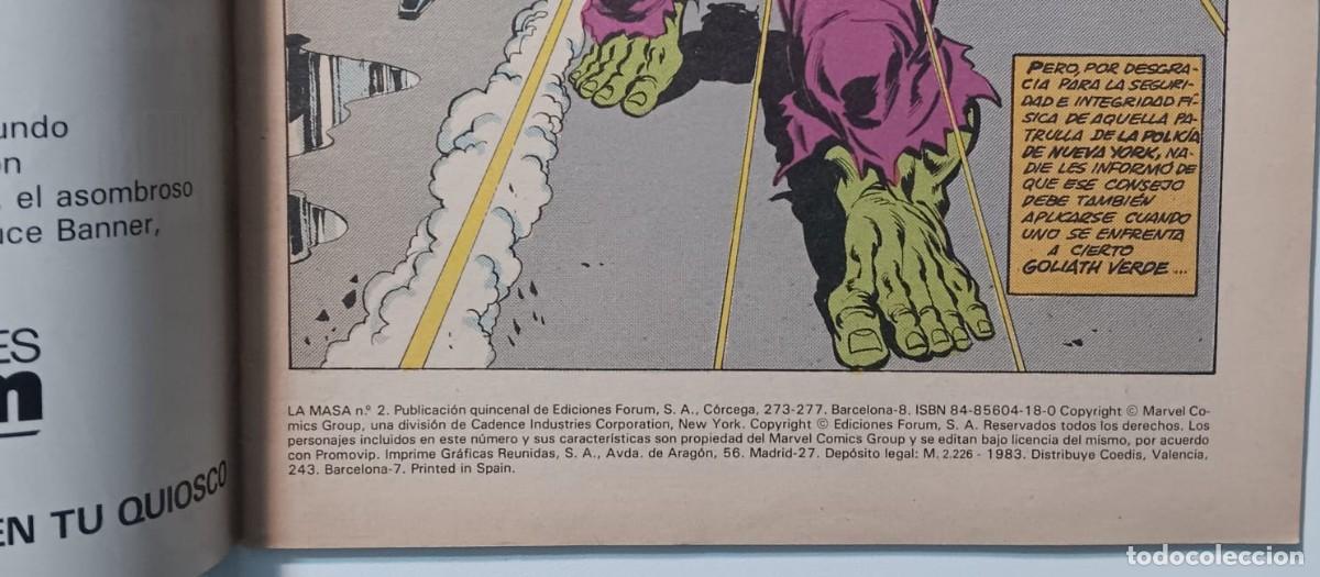 C&oacute;mics: COMIC LA MASA EL INCREIBLE HULK NUMERO 2 VOL 1 FORUM A&Ntilde;O 1983 - Foto 3