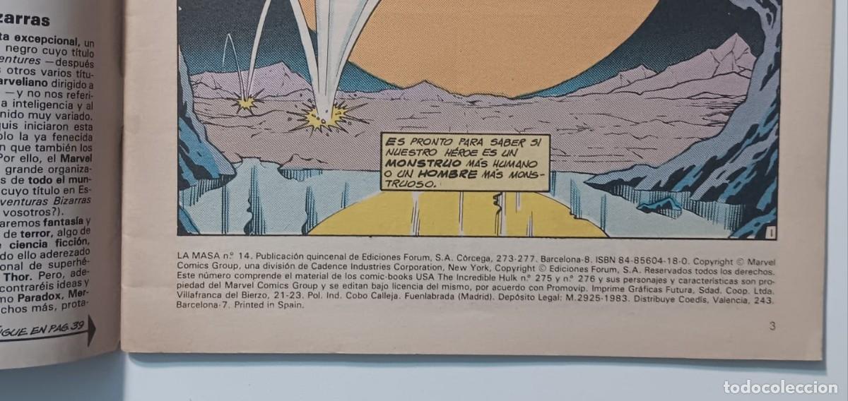 C&oacute;mics: COMIC LA MASA EL INCREIBLE HULK NUMERO 4 VOL 1 FORUM A&Ntilde;O 1983 - Foto 3