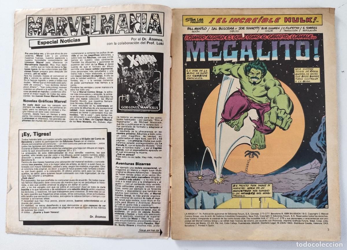 C&oacute;mics: LA MASA, EL INCRE&Iacute;BLE HULK VOL.1 N&ordm; 14 ~ MARVEL/FORUM (1983) - Foto 2