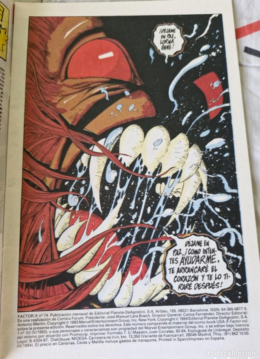 C&oacute;mics: FACTOR X 74 - VOLUMEN 1 - NUMERO 74 - MARVEL COMICS - FORUM - Foto 3