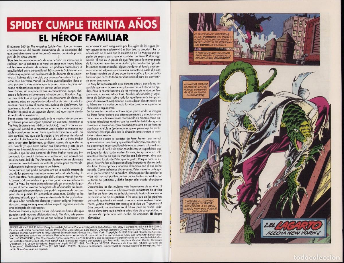 C&oacute;mics: Spiderman Vol. 1 N&ordm; 292 - C&oacute;mics Forum 1993 - Foto 3