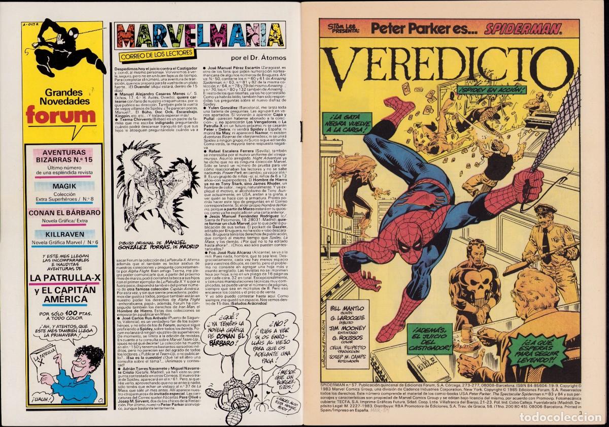 C&oacute;mics: Spiderman Vol. 1 N&ordm; 57 - C&oacute;mics Forum 1985 - Foto 2