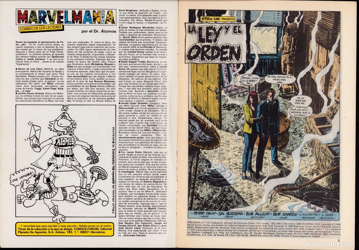 C&oacute;mics: Spiderman Vol. 1 N&ordm; 114 - C&oacute;mics Forum 1986 - Foto 2