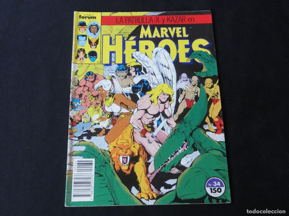 C&oacute;mics: MARVEL H&Eacute;ROES N&ordm; 34. A&Ntilde;O 1987-1993. MARVEL COMICS FORUM. C-13B - Foto 1