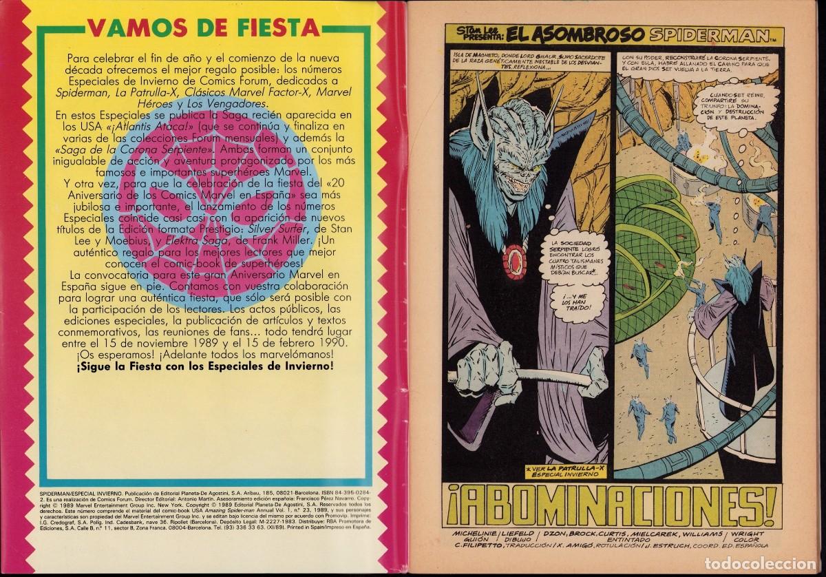 C&oacute;mics: Spiderman Vol. 1 Especial Invierno - Comics Forum 1989 - Foto 2