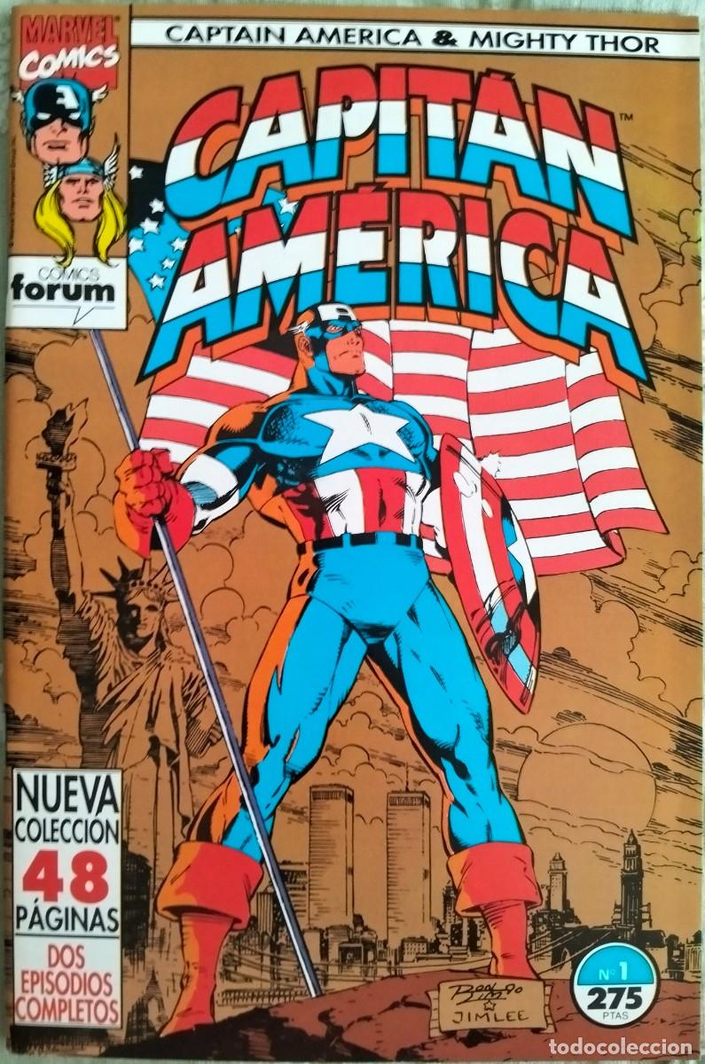 C&oacute;mics: CAPIT&Aacute;N AM&Eacute;RICA & THOR EL PODEROSO Vol. 2, N&ordm; 1. EDICIONES FORUM (Formato grapa) - Foto 1