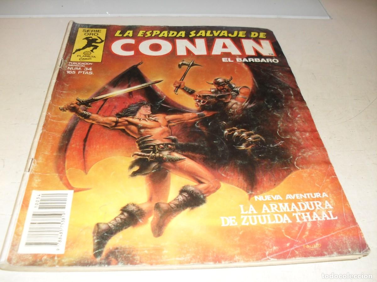 Cómics: LA ESPADA SALVAJE DE CONAN 34,CON LAS TIRAS DE PRENSA,DE 171.FORUM,1982