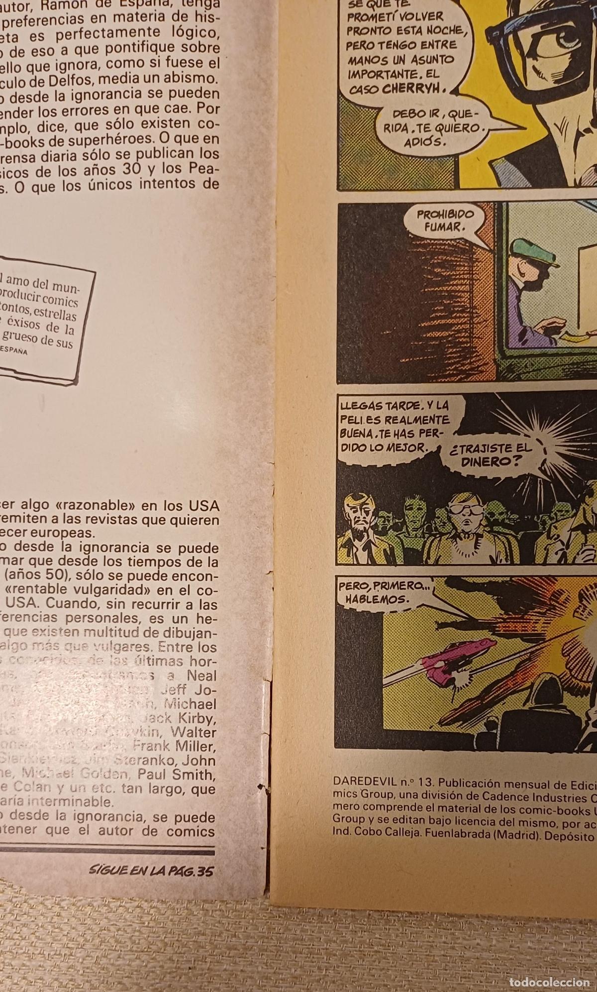 C&oacute;mics: DAREDEVIL VOLUMEN 1 N&Uacute;MERO 13. FRANK MILLER COMICS FORUM 1984 - Foto 2