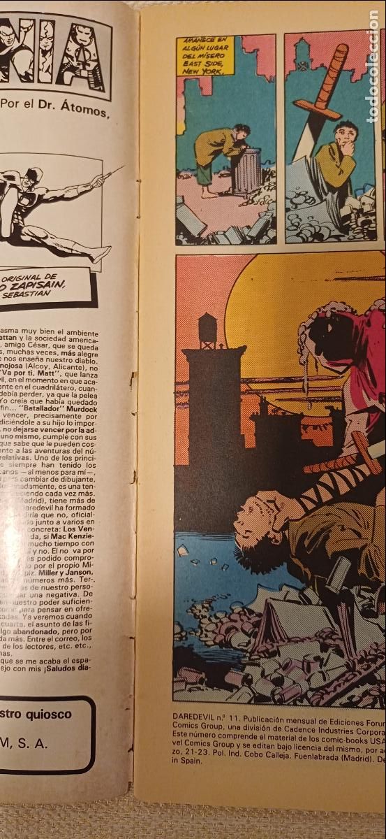 C&oacute;mics: DAREDEVIL VOLUMEN 1 N&Uacute;MERO 11. FRANK MILLER COMICS FORUM 1984 - Foto 3