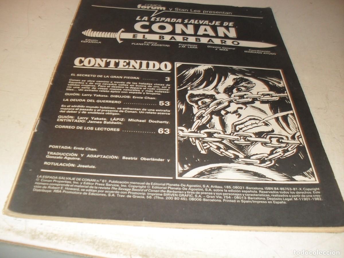 C&oacute;mics: (SIN LAS CUBIERTAS),LA ESPADA SALVAJE DE CONAN N&ordm; 66.FORUM,1982 - Foto 1