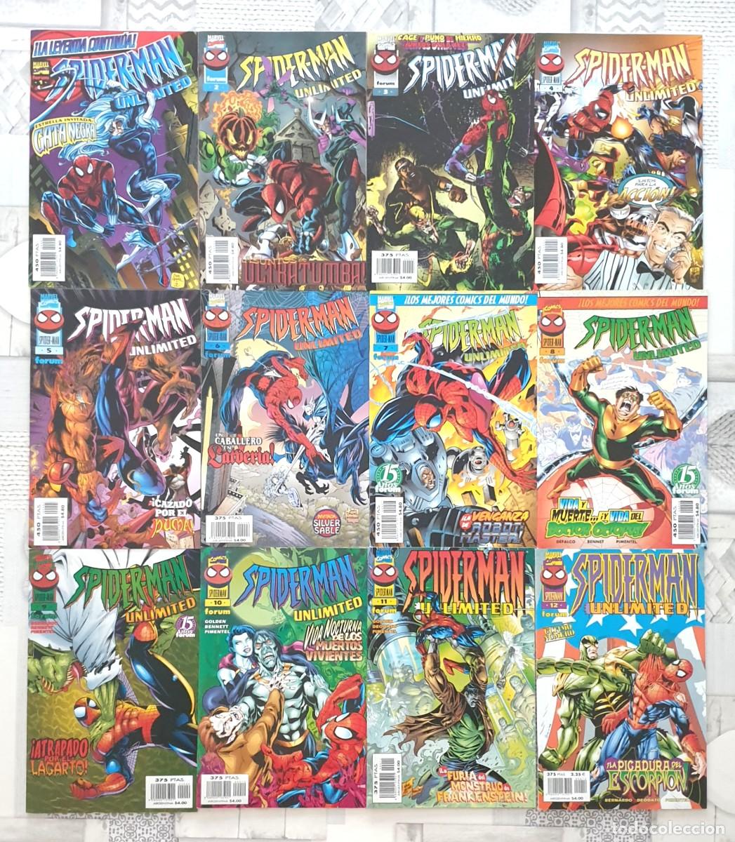 C&oacute;mics: SPIDERMAN UNLIMITED. Coleccion completa de 12 comics. Comics Forum 1996 - Foto 1
