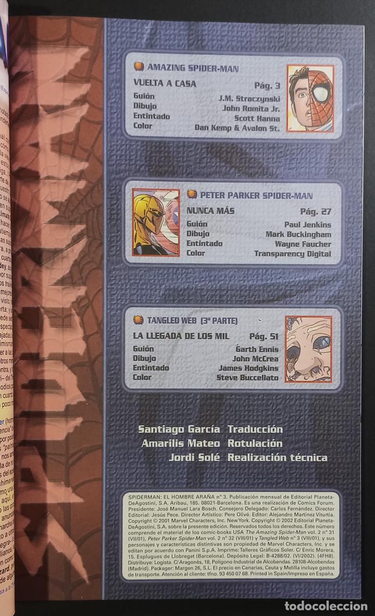 C&oacute;mics: SPIDERMAN EL HOMBRE ARA&Ntilde;A - N&ordm; 3 MARVEL COMICS / FORUM, 2002 - Foto 2