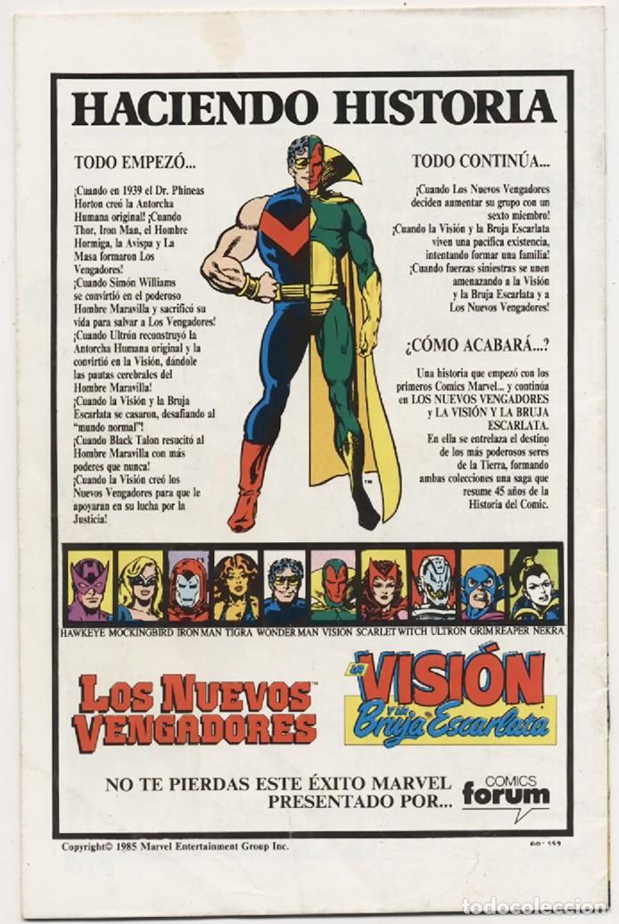 C&oacute;mics: COMIC GRAPA LA VISI&Oacute;N Y LA BRUJA ESCARLATA N&ordm;2 COMICS FORUM 1988 - Foto 2