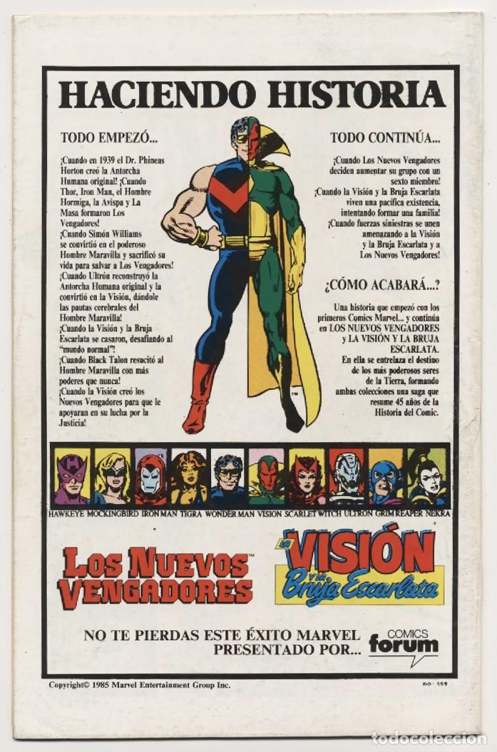 C&oacute;mics: COMIC GRAPA LA VISI&Oacute;N Y LA BRUJA ESCARLATA N&ordm;2 COMICS FORUM 1988 - Foto 2
