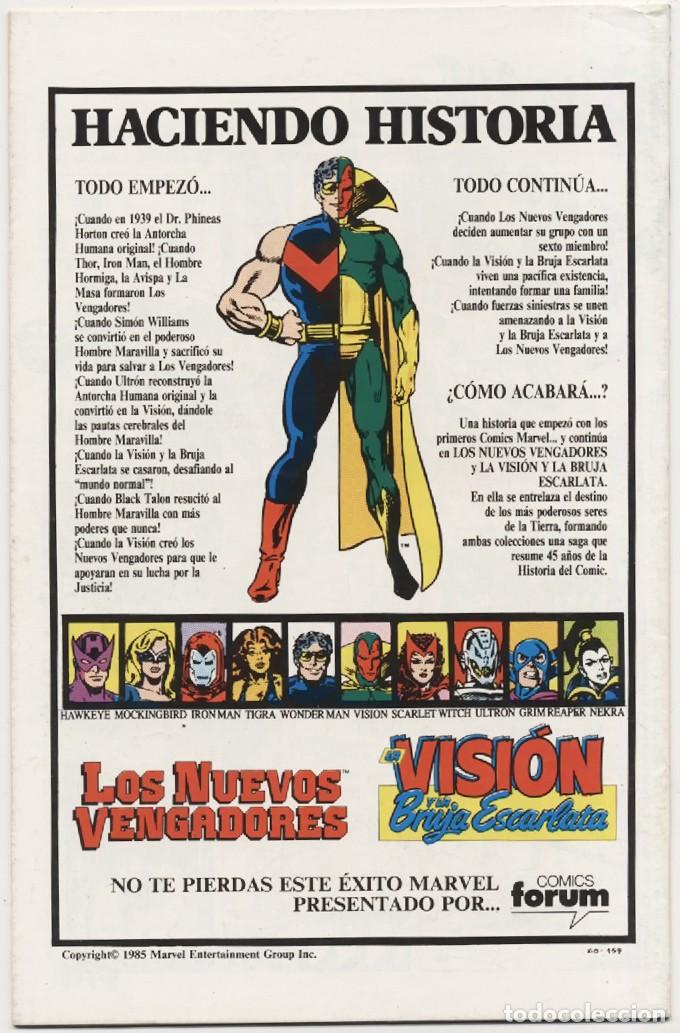 C&oacute;mics: COMIC GRAPA LA VISI&Oacute;N Y LA BRUJA ESCARLATA N&ordm;2 COMICS FORUM 1988 - Foto 2