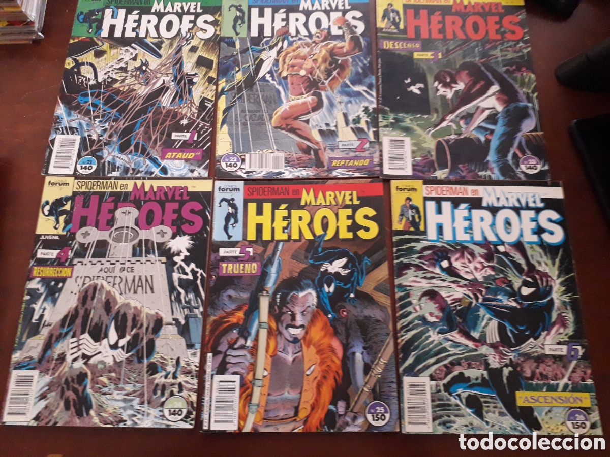 C&oacute;mics: SPIDERMAN. LA SAGA DE KRAVEN. MARVEL H&Eacute;ROES NUM 21 al 26. Completa - Foto 1