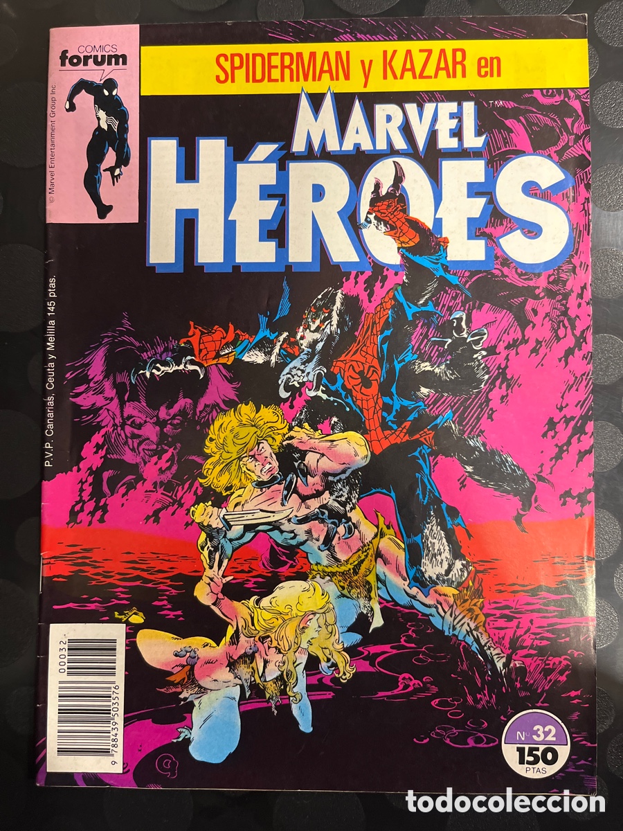 C&oacute;mics: MARVEL H&Eacute;ROES N.32 SPIDERMAN Y KAZAR ( 1986/1993 ) - Foto 1