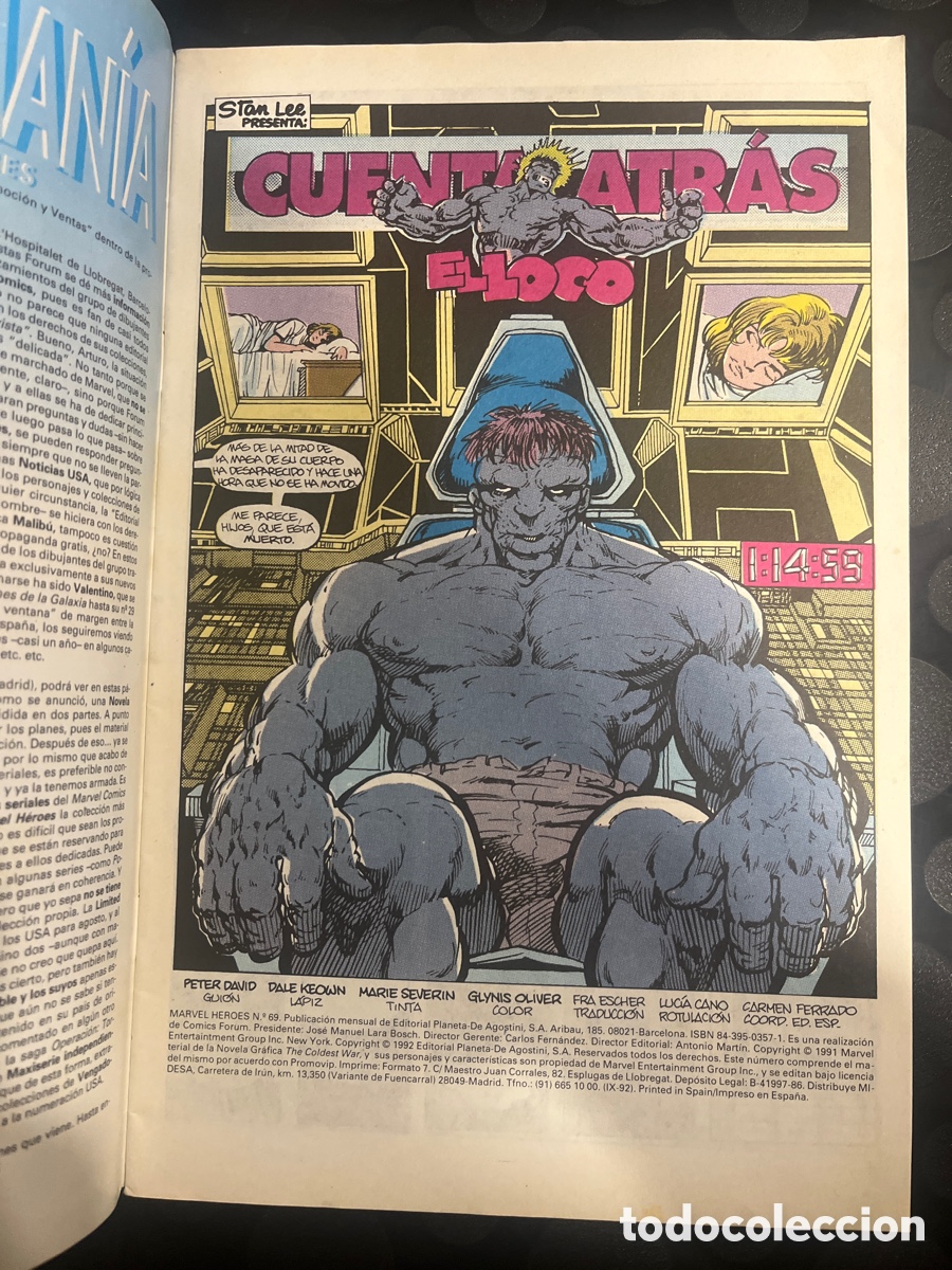 C&oacute;mics: MARVEL H&Eacute;ROES N.69 LA INCRE&Iacute;BLE MASA ( 1986/1993 ) - Foto 3