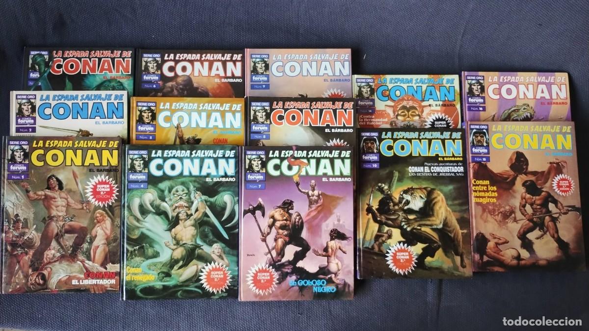 C&oacute;mics: Super Conan 2&ordf; Edici&oacute;n (Forum 1990) - Lote 13 Tomos Tapa Dura - Serie Oro (1-10 + 14-16)