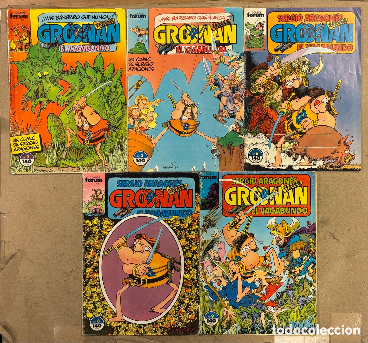 C&oacute;mics: GROONAN EL VAGABUNDO. SERGIO ARAGON&Eacute;S.. LOTE DE 5 C&Oacute;MICS FORUM 1985. VER N&Uacute;MEROS EN FOTOGRAF&Iacute;AS