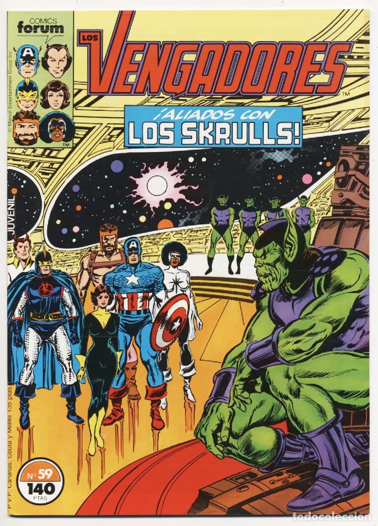 C&oacute;mics: LOS VENGADORES N&ordm; 59 ALIADOS CON LOS SKRULLS FORUM MARVEL 1987 COMO NUEVO