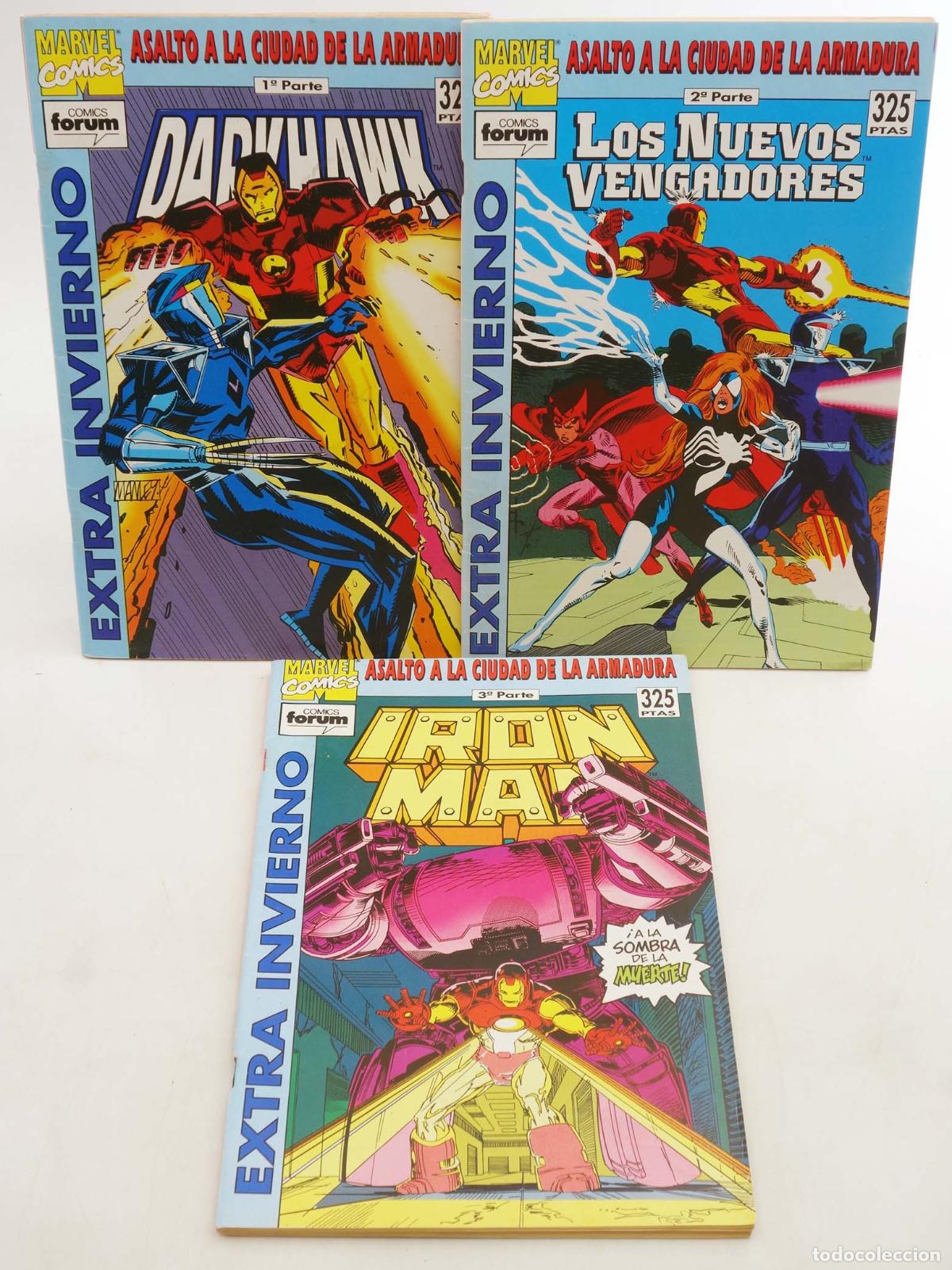 C&oacute;mics: EXTRA INVIERNO 1993: ASALTO A LA CIUDAD DE LA ARMADURA 1 A 3. COMPLETA (Danny Fingeroth/Mike Manley)