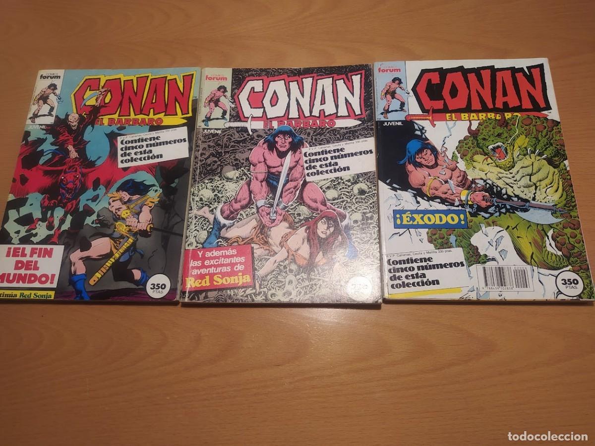 C&oacute;mics: CONAN EL BARBARO NUMEROS DEL 106 AL 120 EN 3 RETAPADOS