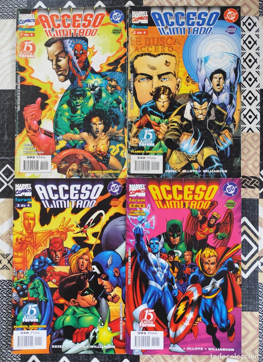 C&oacute;mics: CROSSOVER MARVEL/DC - ACCESO ILIMITADO COMPLETA 4 NUMEROS ~ FORUM (1998) **DESCATALOGADO**